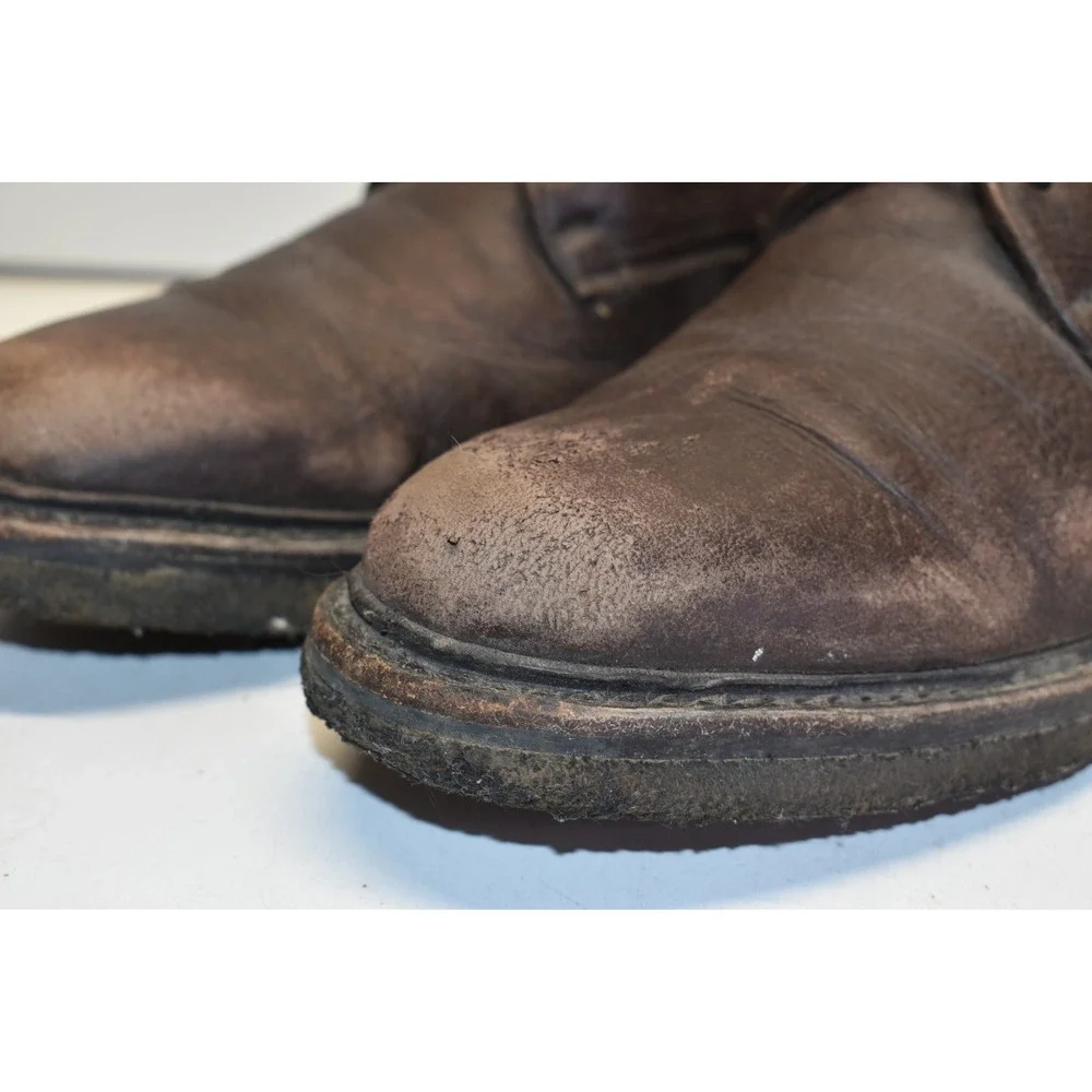 Frye Corey Lace-Up Leather Boots Dark Brown Mens Size 10.5D Chukka Gum‎ Soles
